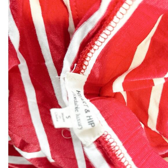 Heart & Hips Red/White Striped Strapless Fitted Bodycon Dress Size Small - Picture 5 of 6